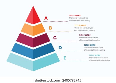 Plantilla de elemento de diseño infográfico pirámide, vector de diseño para presentación, banner, informe, folleto, volante.