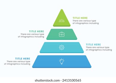 Pyramid infographic design element template, layout vector for presentation, banner, report, brochure, and flyer.