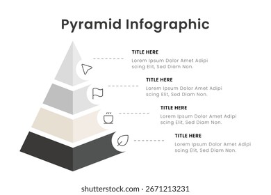 Vector de diseño de Plantilla de elemento de diseño de infografía piramidal para informe de Anuncio de presentación