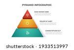 Pyramid infographic element template with 3 list and icons, layout vector for presentation, banner, brochure, flyer, report, etc.