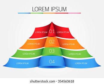 Pyramid infographic, Eps10, vector illustration.