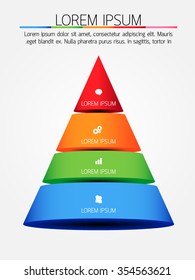 Pyramid infographic, Eps10, vector illustration.