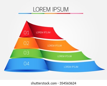 Pyramid infographic, Eps10, vector illustration.