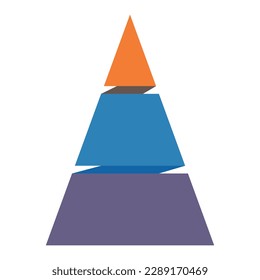 Pyramid Infographic, funnel pyramid business infographic with 3 charts. Template can be edited, recolored, editable. EPS Vector	