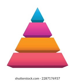 Pyramid Infographic, funnel pyramid business infographic with 4 charts. Template can be edited, recolored, editable. EPS Vector	