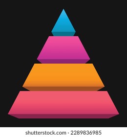 Pyramid Infographic, funnel pyramid business infographic with 4 charts. Template can be edited, recolored, editable. EPS Vector	