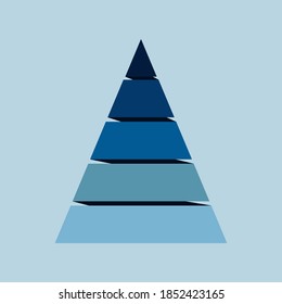 Pyramid Infographic, funnel pyramid business infographic with 5 charts. Template can be edited, recolored, editable. EPS Vector