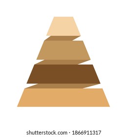 Pyramid Infographic, funnel pyramid business infographic with 5 charts. Template can be edited, recolored, editable. EPS Vector