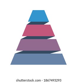 Pyramid Infographic, funnel pyramid business infographic with 5 charts. Template can be edited, recolored, editable. EPS Vector