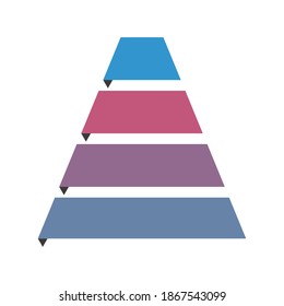 Pyramid Infographic, funnel pyramid business infographic with 5 charts. Template can be edited, recolored, editable. EPS Vector