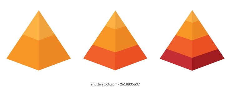 Icono de infografía de la pirámide. Icono de la pirámide.
