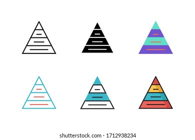 pyramid infographic icon vector illustration with different style design. isolated on white background