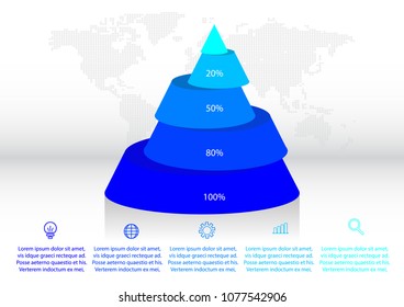 Pyramid infographic presentation vector illustration eps10