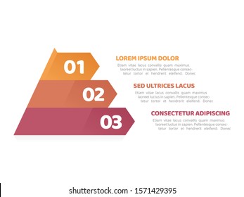 Pyramid infographic template with 3 elements