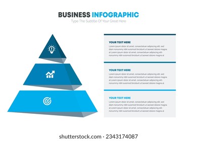 Pyramid-Vorlage 3 Schritte Vorlage Vektorgrafik