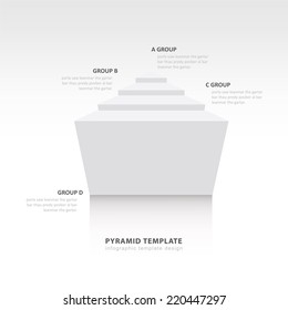 pyramid infographic template design  white color balance
