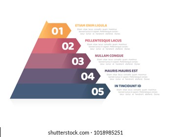 Pyramid infographic template with five elements