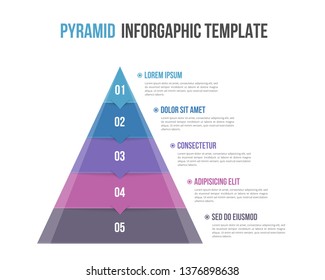 Pyramid Infographic Template Five Elements Vector Stock Vector (Royalty ...