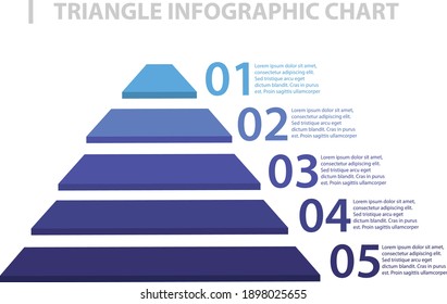 Pyramid infographic template with five elements, Infographic template can be used for presentation,Vector illustration.
