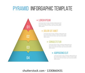 Pyramid infographic template with four elements, vector eps10 illustration