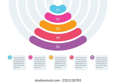 Pyramid-Infografik-Vorlage für die Präsentation.