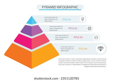 Pyramid-Infografik-Vorlage für die Präsentation.