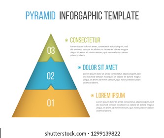 Pyramid infographic template with three elements, vector eps10 illustration