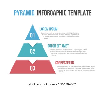 Pyramid Infographic Template With Three Elements, Vector Eps10 Illustration