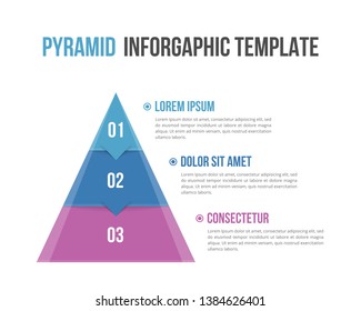 Pyramid Infographic Template With Three Elements, Vector Eps10 Illustration