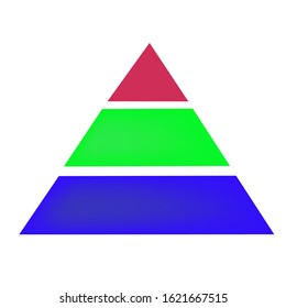 Pyramid infographic template with three elements, vector illustration