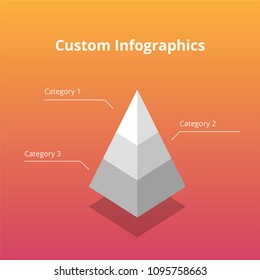 Pyramid infographic template. Vector illustration for business and design.