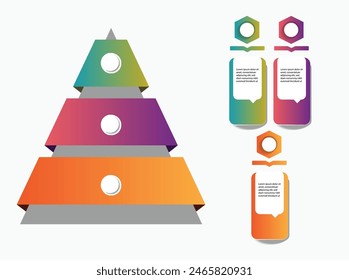 Pirámide para infografías diagrama Imagen de Vectores.Pirámide 3D Plantilla de infografías para negocios, educación, Diseño web, Anuncios, folletos, volantes, diagrama, flujo de trabajo, línea de tiempo. deletrear