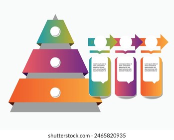 Pyramid for infographics chart diagram vector image.3D pyramid infographic template for business, education, web design, banners, brochures, flyers, diagram, workflow, timeline. Vector star