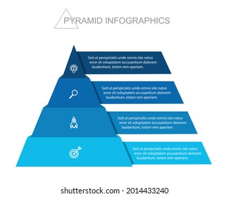 Pyramid Infographics. Funnel Pyramid with 5 charts