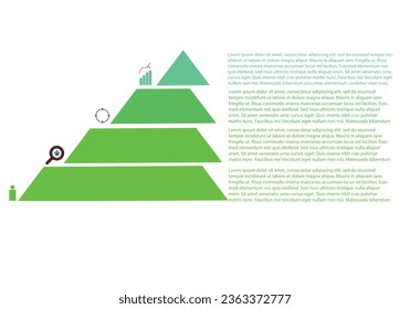 Pyramid for infographics. Minimalistic diagram, chart with 4 steps, levels. Vector design element.
