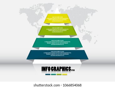  Pyramid infographics template, for business presentation with four options infographics, vector  illustration eps.10