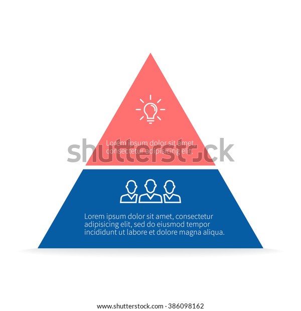 ピラミッド型インフォグラフィックス 三角形の図 2つのステップ オプション 部品 プロセスを含む図 のベクター画像素材 ロイヤリティフリー