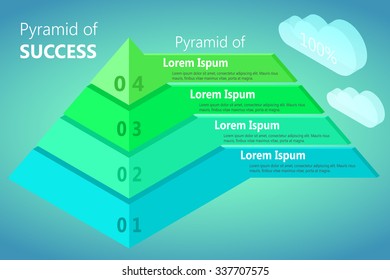 Pyramid isometric - business elements infographics 