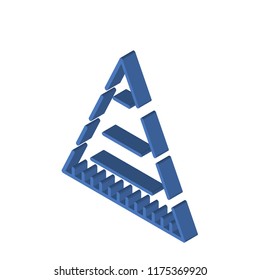Pyramid isometric left top view 3D icon