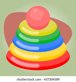 Pyramid kid toy colorful icon