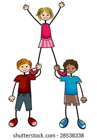 Pyramid Kids - Vector