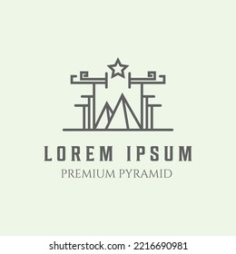 pyramid line art minimalist design logo illustration