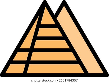 Pyramid Line Filled Icon Design