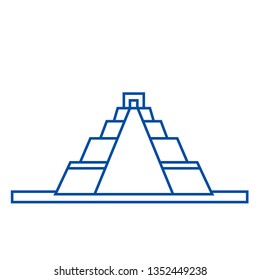 Pyramid line icon concept. Pyramid flat  vector symbol, sign, outline illustration.