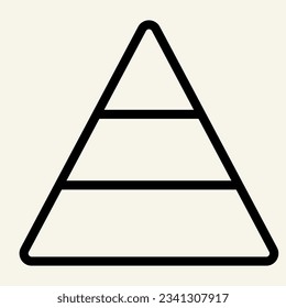 Pyramid line icon. Report vector illustration isolated on white. Triangle chart outline style design, designed for web and app. Eps 10