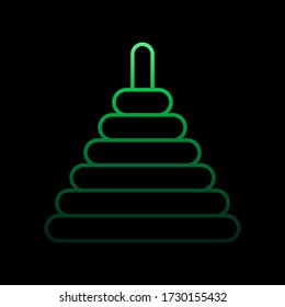icono de nolan de línea piramidal. Línea delgada simple, contorno vector de iconos de juguetes para ui y ux, sitio web o aplicación móvil