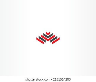 pyramid and line shape logo icon design