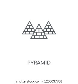 Pyramid linear icon. Pyramid concept stroke symbol design. Thin graphic elements vector illustration, outline pattern on a white background, eps 10.