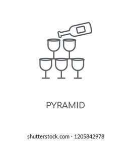 Pyramid linear icon. Pyramid concept stroke symbol design. Thin graphic elements vector illustration, outline pattern on a white background, eps 10.