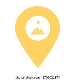 Pyramid location map pin pointer icon. Element of map point for mobile concept and web apps. Icon for website design and app development. Premium Egypt icon sign.